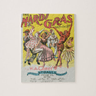 Quebra-cabeça Mardi Gras Antique Yellow Poster