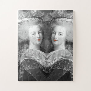 Quebra-cabeça Marie Antoinette, preto e branco,