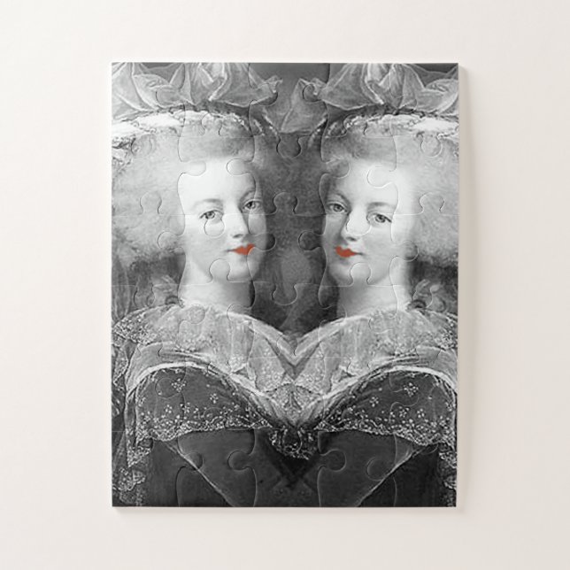 Quebra-cabeça Marie Antoinette, preto e branco, (Vertical)