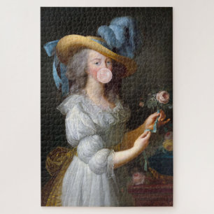 Quebra-cabeça Marie Antoinette soprando uma pastilha elástica ro
