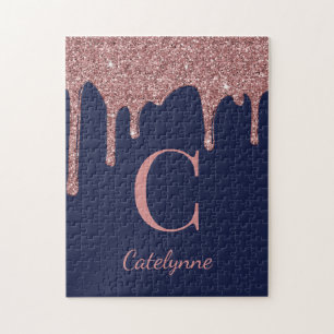 Quebra-cabeça Marinho Azul Rosa Dourado Minigrama Glitter Drives