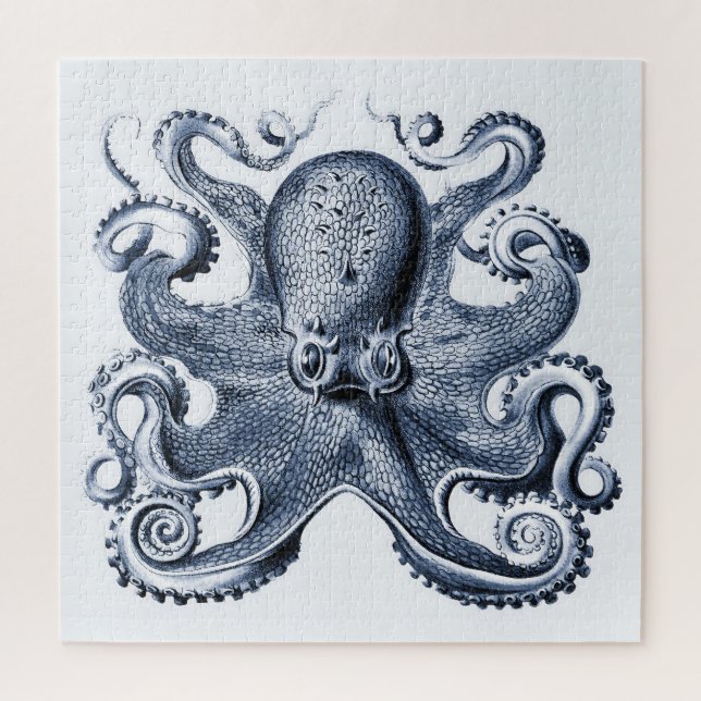 Quebra-cabeça Marinho Blue Octopus ilustrado por Ernst Haeckel (Vertical)