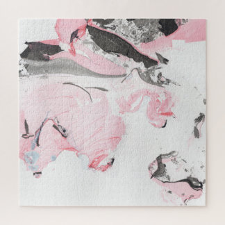 Quebra-cabeça Mármaco Preto Rosa: Desenho Mão