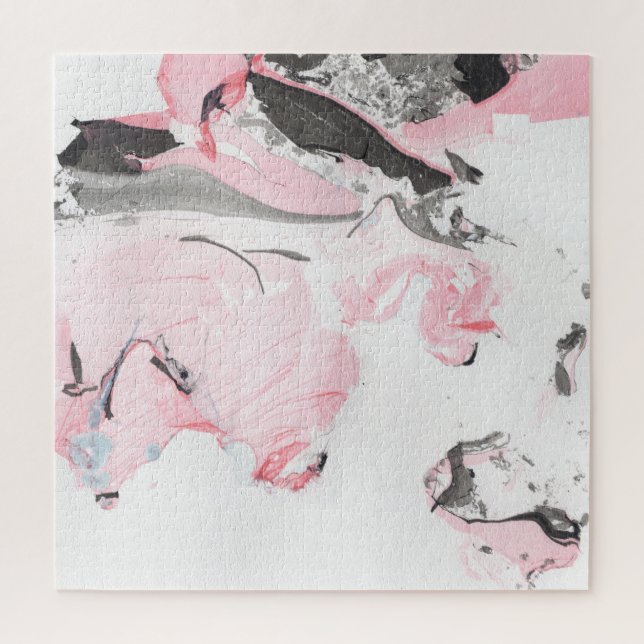 Quebra-cabeça Mármaco Preto Rosa: Desenho Mão (Vertical)