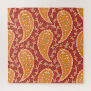 Quebra-cabeça Maroon Paisley: Ornamento Turco de Pepinos.
