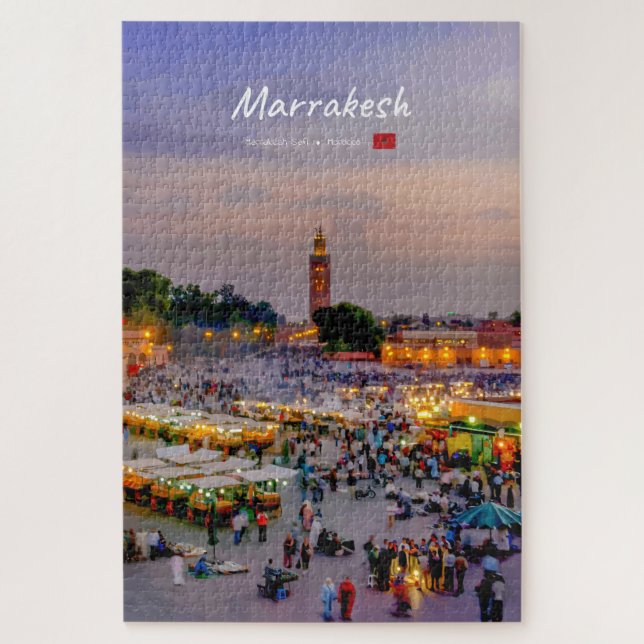 Quebra-cabeça Marraquexe, Marrocos - Praça Jemaa el Fnaa (Vertical)