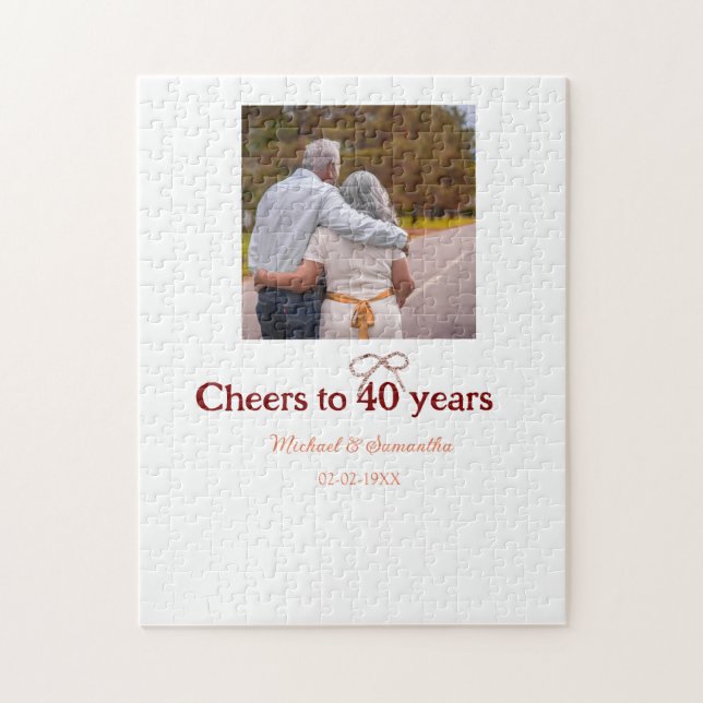 Quebra-cabeça Marron arco aplaude 40 anos de casamento (Vertical)