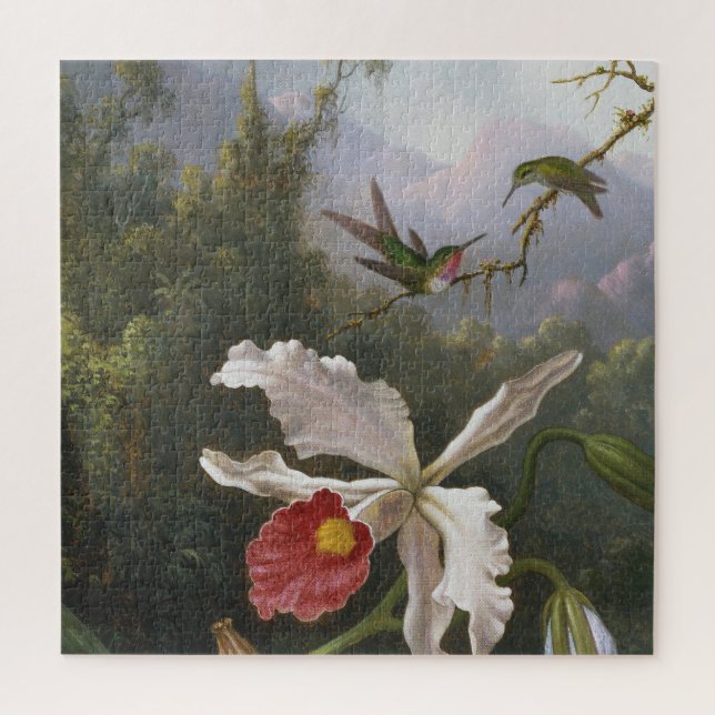 Quebra-cabeça Martin Johnson Heade - dois colibris (Vertical)