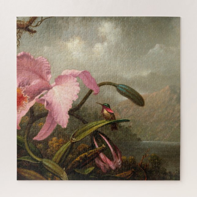Quebra-cabeça Martin Johnson Heade - Orquídea E Hummingbird (Vertical)