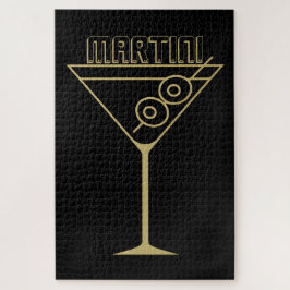Quebra-cabeça Martini de Duas Azeitonas Dourado Estilo Moderno d