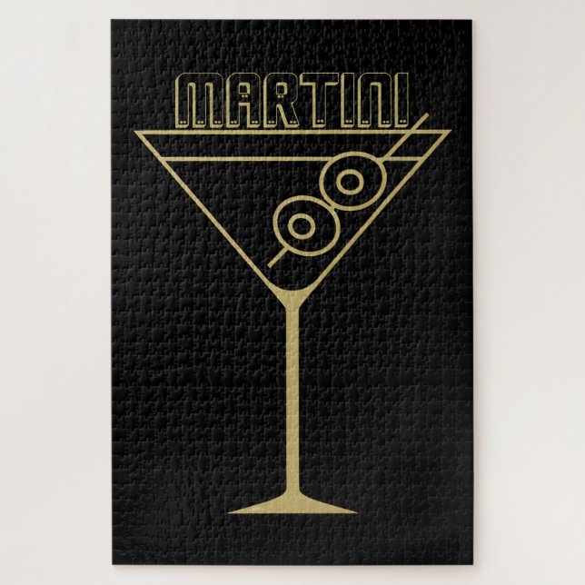 Quebra-cabeça Martini de Duas Azeitonas Dourado Estilo Moderno d (Vertical)