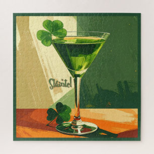 Quebra-cabeça Martini de Trevo de Meados do Século Sláinte!