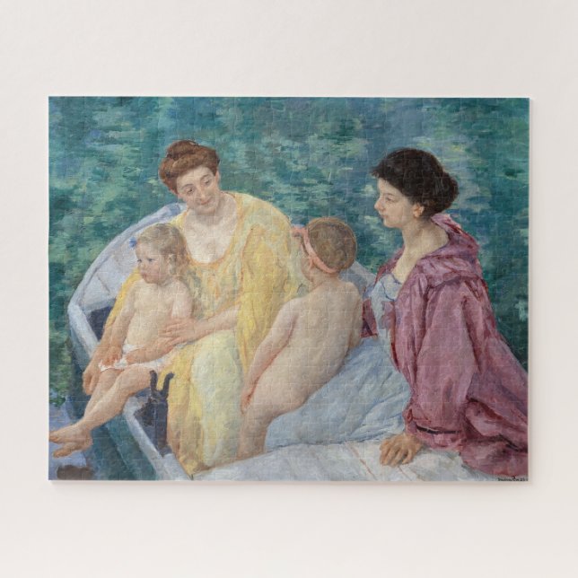 Quebra-cabeça Mary Cassatt - Duas mães e crianças em um barco (Horizontal)