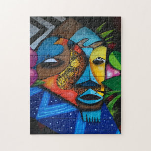 Quebra-cabeça Máscara Abstrato africana Colorida