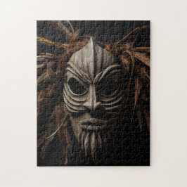 Quebra-cabeça Máscara africana com penas e texturas