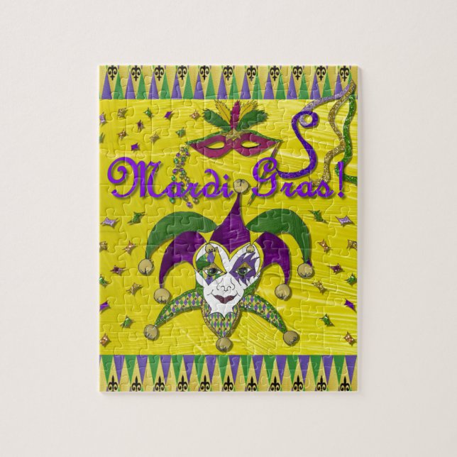 Quebra-cabeça Máscara de Bobo Carnaval Arlequim (Vertical)
