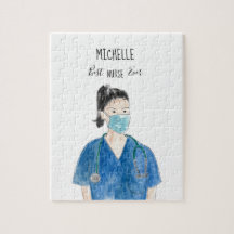 Máscara Facial Feminina de Aquarela Melhor Enferme