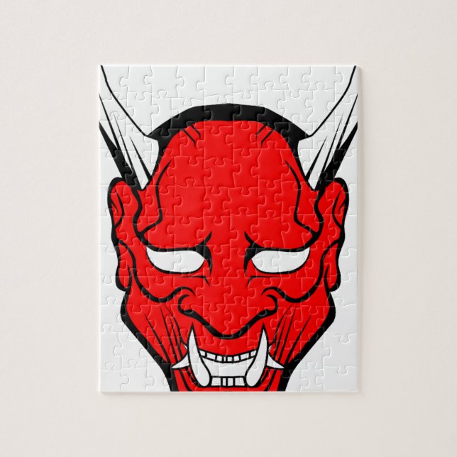 Quebra-cabeça Máscara Vermelha Japonesa Hannya (Vertical)