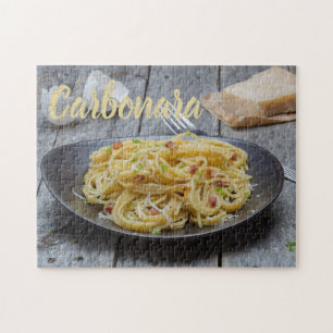 Quebra-cabeça Massas de espaguete Carbonara com Bacon e Parmesã
