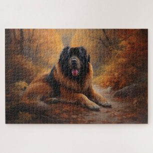 Quebra-cabeça Mastiff Tibetano no outono deixa cair inspiração