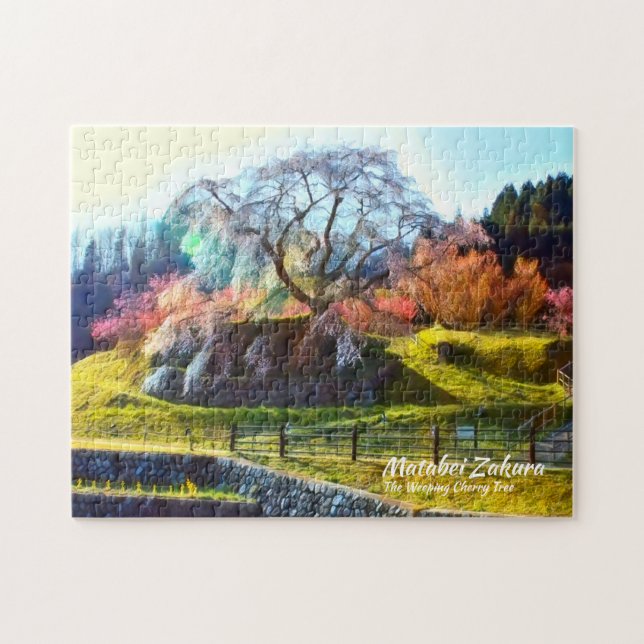 Quebra-cabeça Matabei-Zakura: Chorando árvore cerejeira (Horizontal)