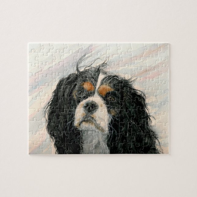 Quebra-cabeça Mattie o Spaniel de rei Charles descuidado (Horizontal)