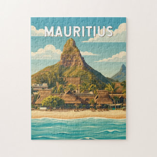 Quebra-cabeça Mauritius Illustration Travel Art Vintage
