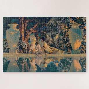 Quebra-cabeça Maxfield Parrish O Jardim de Alá 1918 Arte Fina