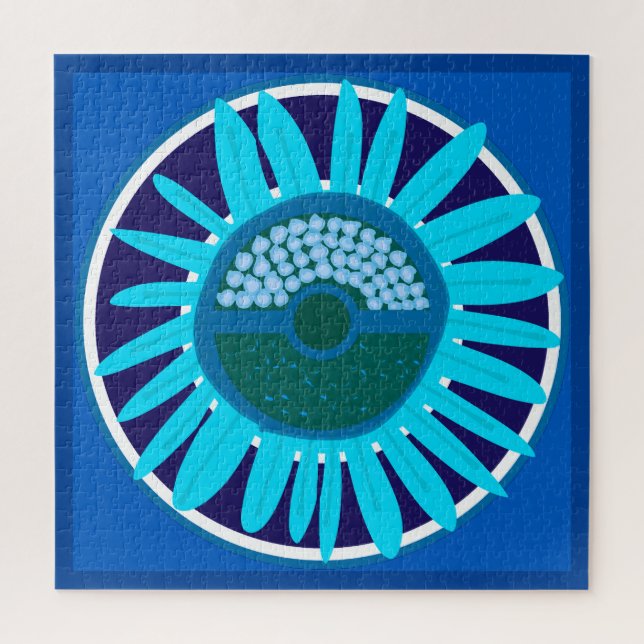 Quebra-cabeça Mazipoodles Sunflower Sunshine: Blue 1 (Vertical)