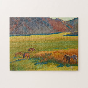 Quebra-cabeça Meadow e cavalos por Maynard Dixon
