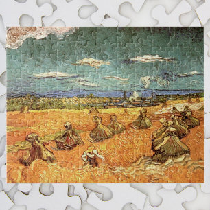 Quebra-cabeça Medas de Trigo com Ceifador por Vincent van Gogh