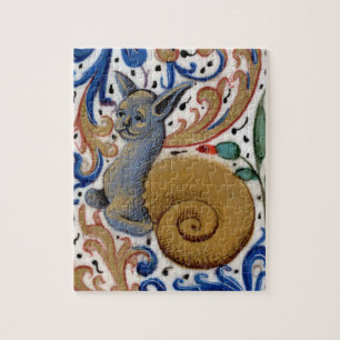 Quebra-cabeça medieval do caracol-gato