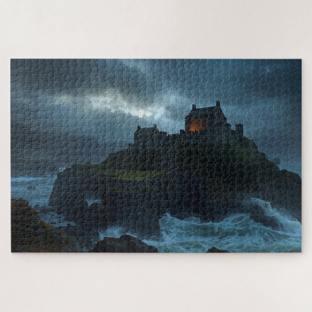 Quebra-cabeça Medieval Welsh Castle Jigsaw Puzzle (Horizontal)