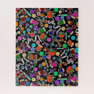 Quebra-cabeça Medir duas vezes o material de costura a preto