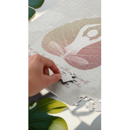 Quebra-cabeça Meditação de Instrutor Yoga Pose Bodhi Leaf Citaçõ