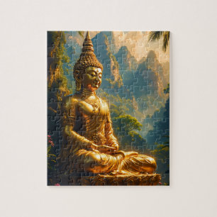Quebra-cabeça Meditação Dourada nos Picos Tailandeses