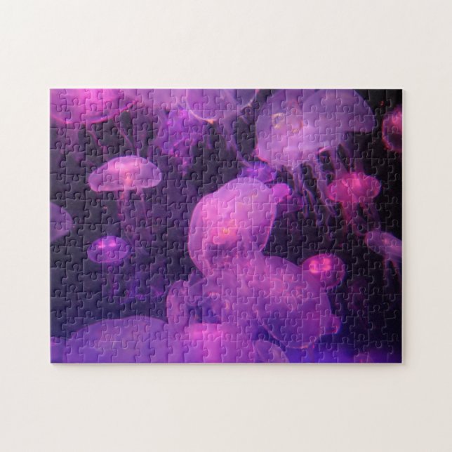 Quebra-cabeça medusa rosa e púrpura (Horizontal)