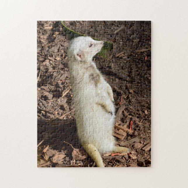 Quebra-cabeça Meerkat Branco Incomum, (Vertical)
