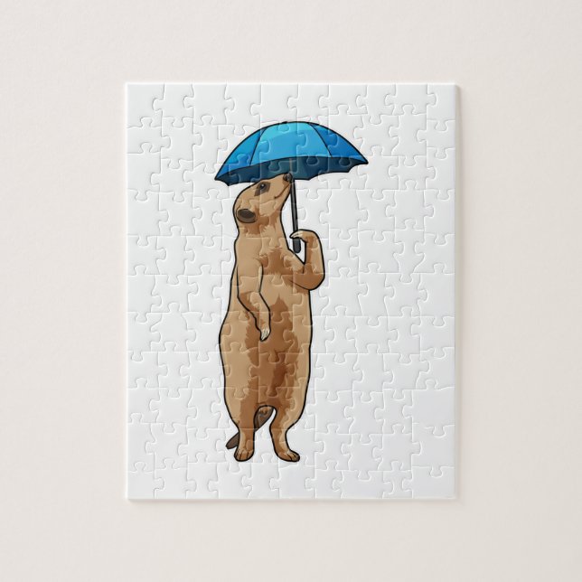 Quebra-cabeça Meerkat com guarda-chuva (Vertical)
