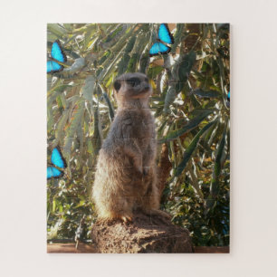 Quebra-cabeça Meerkat E Borboletas Azuis,