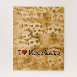 Quebra-cabeça Meerkat Love Wildlife Glitch Art Typografia