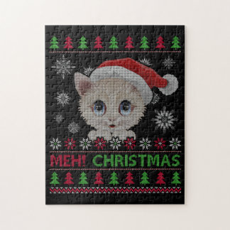 Quebra-cabeça Meh Cat Natal TSirt