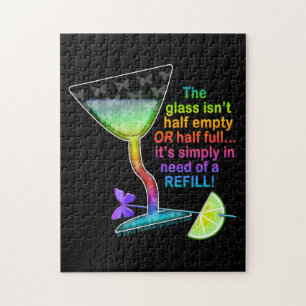 QUEBRA-CABEÇA - MEIO CHEIO DE VIDRO