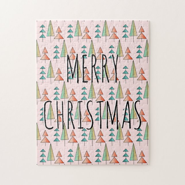 Quebra-cabeça meio século árvores modernas do arco-íris blush si (Vertical)