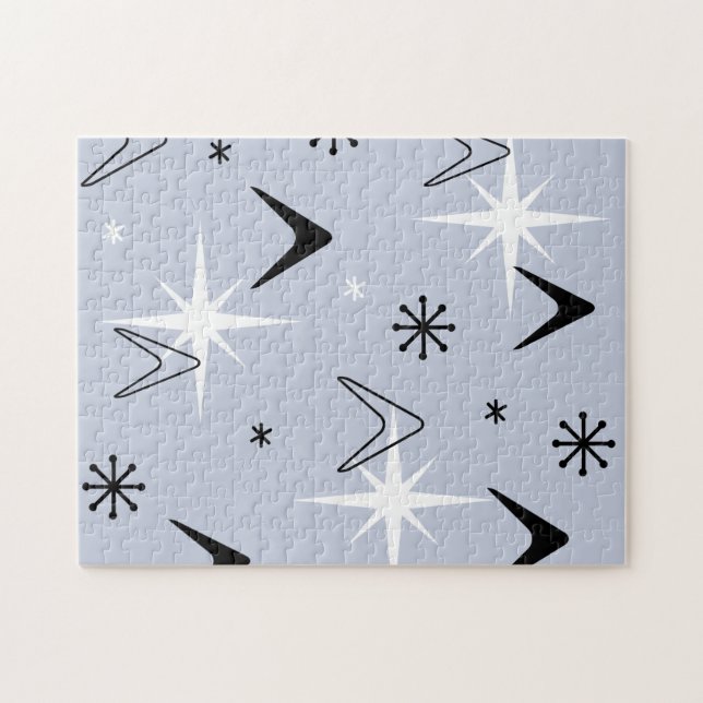 Quebra-cabeça Meio século Moderno Boomerangs Silver Blue (Horizontal)
