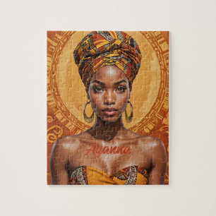 Quebra-cabeça Melanin Woman com Headwrap - Impressão africano
