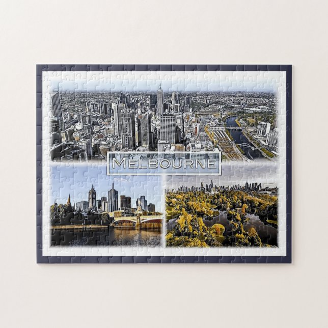 Quebra-cabeça Melbourne - Austrália - Mosaico - (Horizontal)