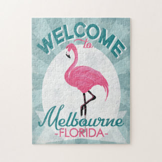Quebra-cabeça Melbourne Florida Pink Flamingo Retro