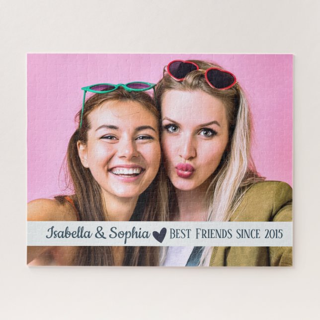 Quebra-cabeça Melhor Amigo Desde modelo de foto personalizada mo (Horizontal)