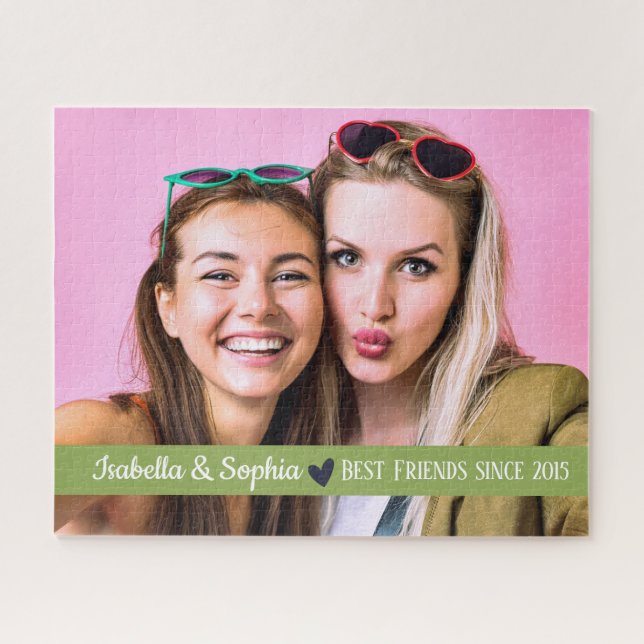 Quebra-cabeça Melhor Amigo Desde modelo de foto personalizada mo (Horizontal)